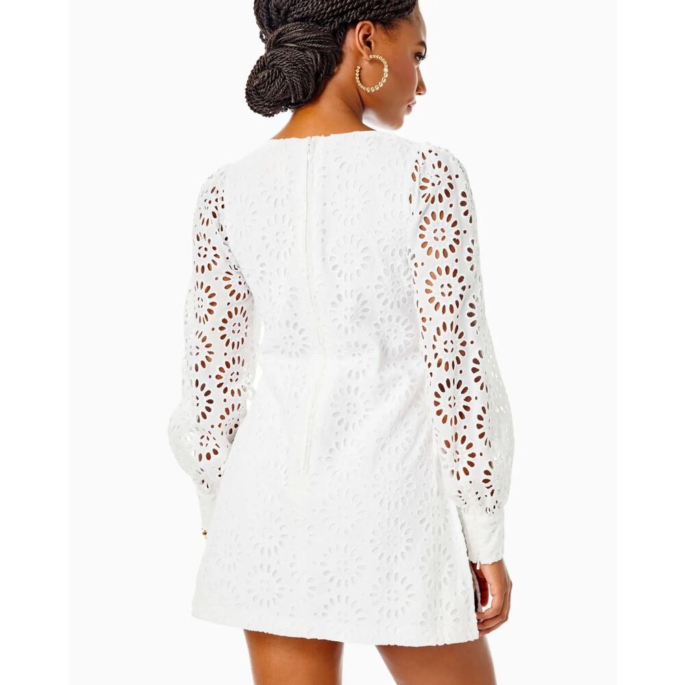 Lilly Pulitzer Aisha Eyelet Romper Dress Resort White sz 14 - Picture 2 of 10
